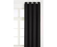 Linder 0205 /19/375FR Rideau Double Natte Noir Oeillets 135 x 240 cm