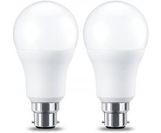 AmazonBasics Ampoule LED Ã baÃ¯onnette B22 A60, 10.5W (Ã©quivalent ampoule incandescente de 75W), blanc chaud, dimmable - Lot de 2