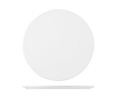 H&H Table Hotelware Plat Plaque Rond, Porcelaine, Blanc, 30Â x 30Â x 1Â cm