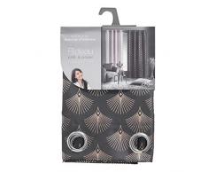 douceur dintÃ©rieur rideau a oeillets 140 x 260 cm polyester metallise goldy anthracite/or rose