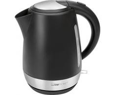 Clatronic W 3691 - Bouilloire 1,7 L avec filtre anti-calcaire - Arrêt automatique et manuel - Ãlément chauffant dissimulé - 2200 W Noir Noir