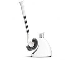 simplehuman, brosse WC, acier inoxydable + plastique blanc
