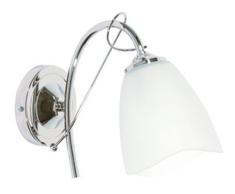 Oaks Lighting Turin Applique murale Abat-jour en verre opalin Finition chrome poli