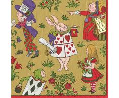 Caspari Alice dans Un Winter Wonderland Serviettes de Table en Papier, Multicolore, Lot de 20