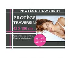 LOVELY CASA Protège Traversin, Coton, Molleton, 180x43 cm