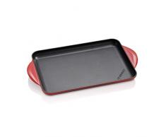 Le Creuset, Plancha Rectangulaire en Fonte ÃmaillÃ©e, 33 x 22 cm, Compatible avec Toutes Sources de Chaleur (Induction Incluse), Cerise