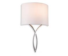Firstlight Conrad Applique murale, métal, E27, 60 W, Chrome avec abat-jour crème