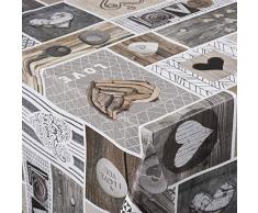 Venilia Nappe Love in The Air Linge de Table Toile cirée Maintenance réduite hydrophobes, Polyester, PVC, Rondes, x 140 cm, 55024, 140 x 140 cm