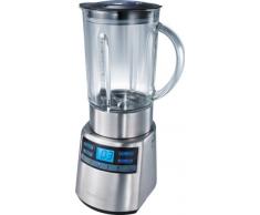 PROFI COOK UM-1006 - Blender/ Mixeur Universel - Avec bol en Verre - Ecran LCD Bleu - 5 Vitesses - 1200 Watts - 13000 tours/minutes - Couleur Argent