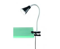 Reality, Lampe à fixer, Arras incl. 1 x LED,SMD,3,8 Watt,3000K,350 Lm. Plastique, Noir, Corps: Plastique, Noir Ã:7,0cm, H:40,0cm IP20,Interrupteur de cordon,Flexible