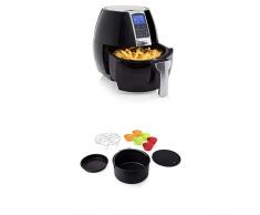 Princess 182020 Friteuse Aerofryer XL NumÃ©rique - Friteuse Ã air chaud + Lot friteuse electrique Aerofryer 3,2L, 182011, Accessoires dorigine, 10 piÃ¨ces, Noir/Multicouleur