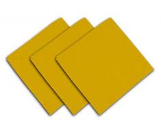 Soleil dOcre Alix Lot de 3 Serviettes de Table, Polyester, Jaune, 40x40 cm