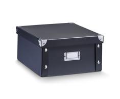 Zeller 17918 Boite de rangement en carton, 31 x 26 x 14 cm, noir