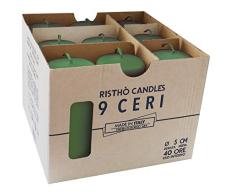 RisthÃ² 56201_44 Bougies, Cire, Vert Mousse, Taille Unique