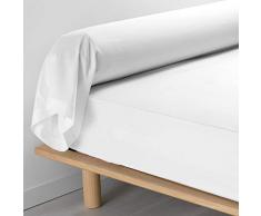 douceur dintérieur Percaline TAIE DE TRAVERSIN, Blanc, 85 x 185 CM