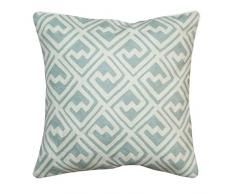 Jute Co Coussin Brodé & Chainstitch à la Main 50 x 50 cm-Laine/Coton Multicolore