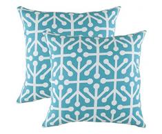 TreeWool, (Lot de 2) Octaline Motif DÃ©coratifs Housses de Coussin en toile de coton (50 x 50 cm, Turquoise)
