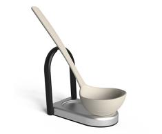 UMBRA Laydle spoon. Repose cuiller Laydle. Pour cuillers, louches et ustensiles. En acier chromÃ©. Dimension 14 x 10 x 2 cm
