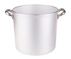 Pentole Agnelli poêle en Aluminium, épaisseur 5 mm, avec 2 poignées en Acier Inoxydable, argenté 36 cm Argent