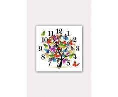 Bonamaison Horloge Murale en MDF, Multicolore, 30 x 30 cm