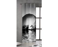 Tsuki Yakan Rideau avec Åillets métalliques Motif Japonais 150 x 260 cm