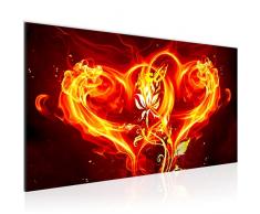 Tableau decoration murale Fleur de coeur de feu - XXL Impression sur Toile Salon Appartment 1 Parties - prÃªt Ã accrocher - 102212a