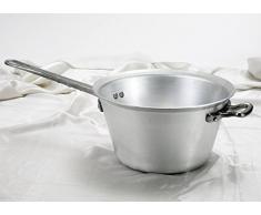 Pentole Agnelli Marmite pour Polenta en Aluminium, avec poignées en Acier Inoxydable, argenté 24 cm Argent