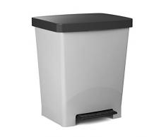 TATAY 1104406 Poubelle A PEDALE, Plastique, Gris, 33,5 x 30 x 39 cm