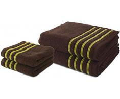 Lot de 2 Serviettes de Toilette 50x100 cm + 2 Draps de Bain 100x150 cm 100% Coton - 550 GR/m2