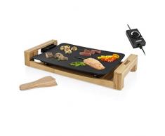Plancha Gril Table Chef Pure compacte 103010 Princess - Habillage bambou - 25 x 33 cm - Plaque de gril teppanyaki en bambou â 2 Personnes