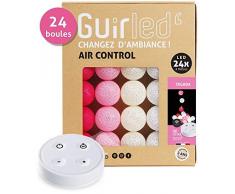 Guirlande lumineuse boules coton LED USB - Télécommande sans fil - Chargeur double USB 2A inclus - 4 intensités - 24 boules - Tagada