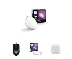 Philips Hue Go Lampe Portable White And Color Ambiance, Lampe Connectée - Lampe Led à Poser et à Variation de Couleurs - Fonctionne avec Alexa + Souris + Lightstrip + Connexion Hue