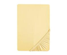Biberna 77155/536/041 Drap Housse en Jersey Stretch pour un Lit Jaune Clair 140 x 200 cm Ã 160 x 200 cm