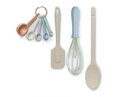 Zeal JSET41C Spatule, fouet, cuillère traditionnelle et cuillères à mesurer en silicone antiadhésif