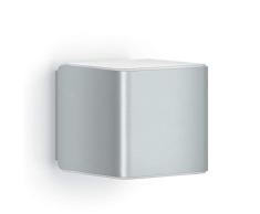 Applique murale Steinel L 840 LED iHF Cubo argent, éclairage extérieur à LED, détecteur de mouvement 160°, connectable, peut être utilisée via app