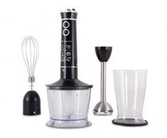 BEPER 90.450 Mixeur 3-en-1 Immersion/Hachoir/Fouet, 600 W, Noir