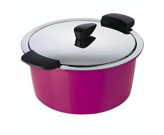 KUHN RIKON 30849 ustensile de cuisine thermique HOTPAN cocotte à servir fuchsia 2L/18cm, cuisson à la vapeur, maintien au chaud, économie dénergie