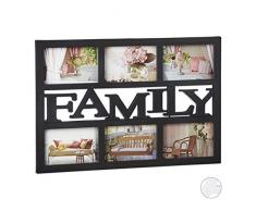 Relaxdays Cadre photos pÃªle-mÃªle 6 photos Galerie collage cadre mural Family famille 33 x 48 cm, noir