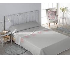SECANETA Stilia Parure de lit 3 pièces avec Drap-Housse, Drap Plat et taie doreiller Motif Corail 135 x 190/200 cm