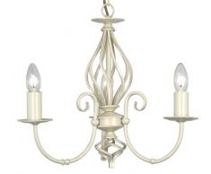 Oaks Lighting Tuscany Lustre 3 lumières Finition ivoire/crème