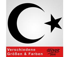 AY YILDIZ Sticker Mural Motif Demi-Lune Noir 120 x 89 cm