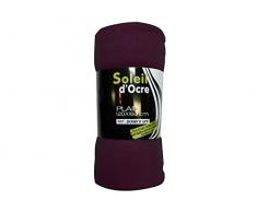 Soleil dOcre 512052 Plaid Polaire Polyester Prune 120 x 160 cm