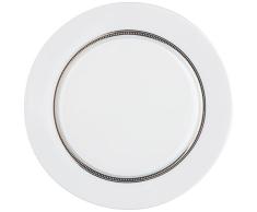 Guy Degrenne 209805 Esquisse Lien Lot de 6 Assiettes Porcelaine Platine 14 x 14 x 1,25 cm