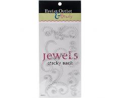 Eyelet Outlet Oeillet Sortie Bling Autocollant Perle Tourbillons Argent, Acrylique, Multicolore, Set de 4Â piÃ¨ces