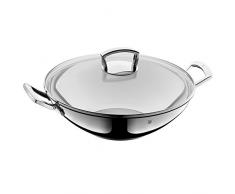 WMF 753576380 Wok avec Couvercle, Acier Inoxydable, Argent, 36 cm
