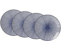 Ritzenhoff & Breker 203486 Vaisselle, Porcelaine, Bleu/Blanc, 26,5 x 26,5 x 3 cm
