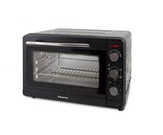 SUNTEC Four toasteur 4 en 1 TOO-8502 toast oven [idéal pour les pizzas, les poulets etc. 5 puissantes combinées de chaleur de voûte/de sole +/ air circulant avec pierre à pizza, plaque de cuisson, grille + broche rotative,