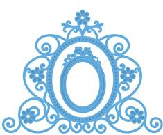 Marianne Design MARLR0322 Creatable Miroir Ã Fleurs Cutting Die MÃ©tal, Bleu, 16,2 x 11,4 x 0,5 cm