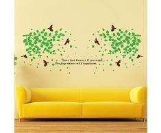 Walplus Autocollant Mural Congé et Oiseaux Amovible Autocollant Art Mural Décalques Vinyle Maison Décoration DIY Vivant Chambre Bureau Décoration Papier Peint Chambre DEnfants Cadeau, Multicolore