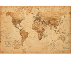 GB Eye LTD, Carte du Monde, Antique Style, Poster, 61 x 91,5 cm